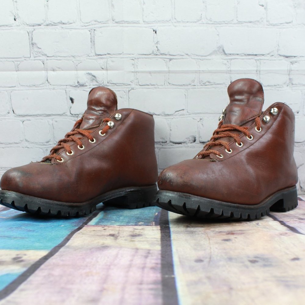 Vtg TIRAH Lace Up Outdoor Boot Vibram Size 9.5 M - Picture 2 of 9